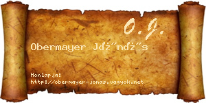 Obermayer Jónás névjegykártya