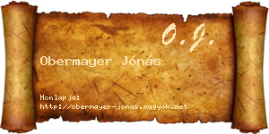 Obermayer Jónás névjegykártya